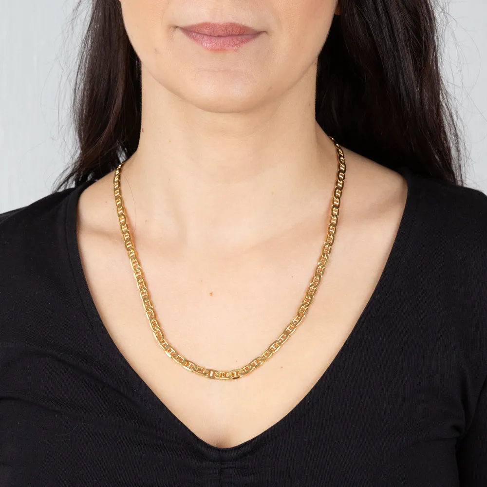 9ct Yellow Gold Silverfilled 150 Gauge Anchor 55cm Chain Shiels