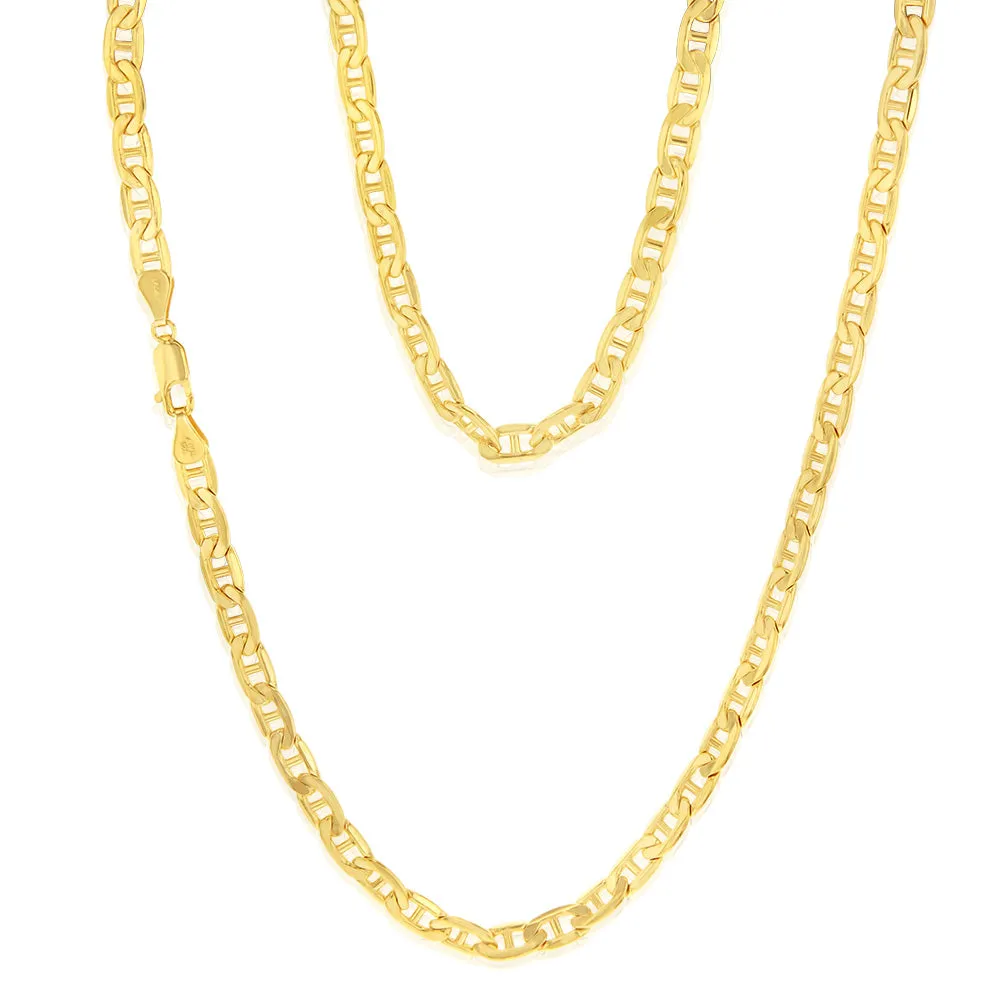9ct Yellow Gold Silverfilled 150 Gauge Anchor 55cm Chain Shiels
