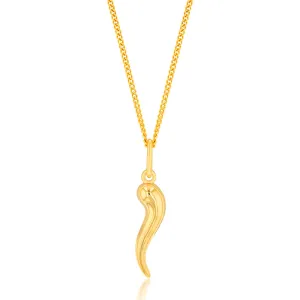 9ct Yellow Gold Silverfilled 15mm Italian Horn Pendant Shiels