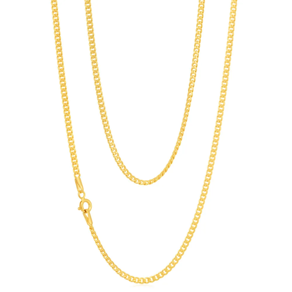 9ct Yellow Gold Silverfilled 50cm Curb Chain Shiels