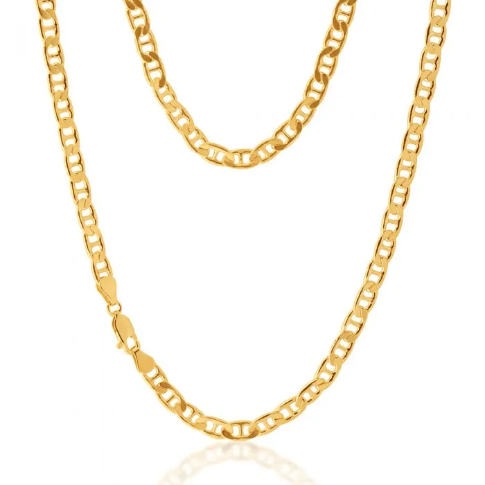 9ct Yellow Gold Silverfilled 55cm Anchor Chain Shiels