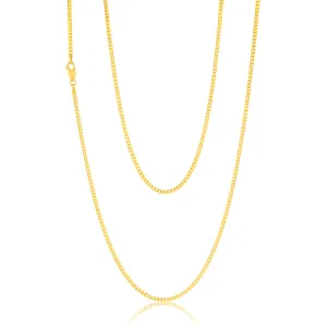 9ct Yellow Gold Silverfilled 60 Gauge Curb 70cm Chain Shiels