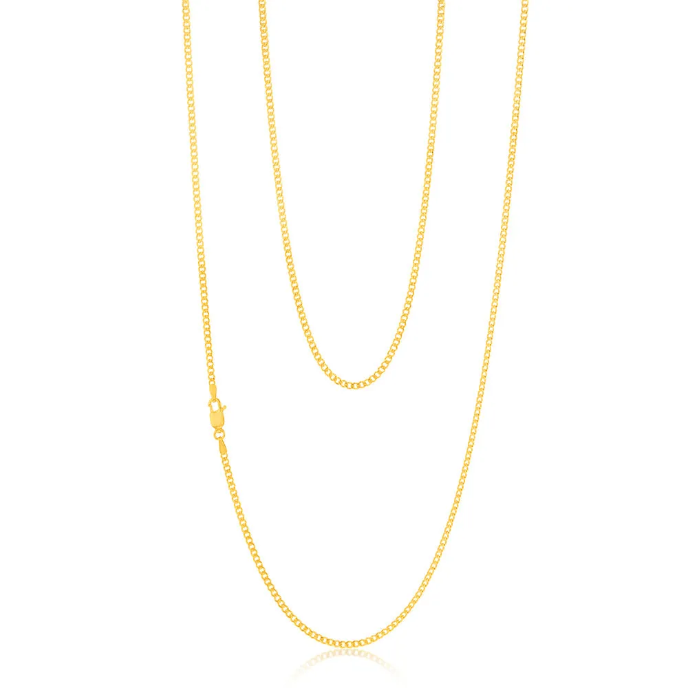 9ct Yellow Gold Silverfilled 60 Gauge Curb 80cm Chain Shiels