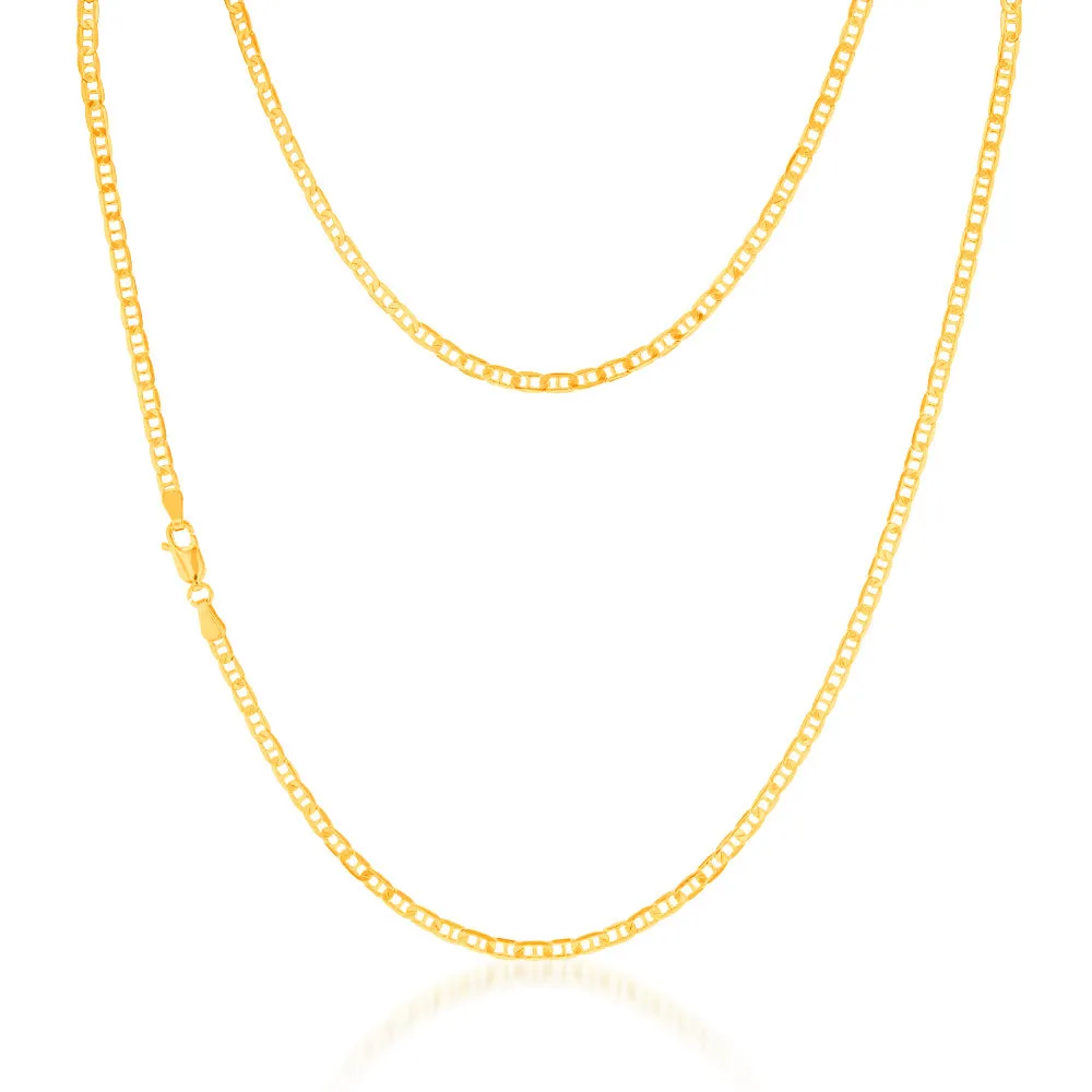 9ct Yellow Gold Silverfilled 80 Gauge Anchor 55cm Chain Shiels