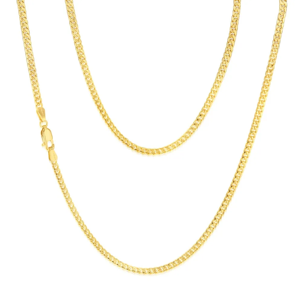 9ct Yellow Gold Silverfilled 80 Gauge Curb 45cm Chain Shiels