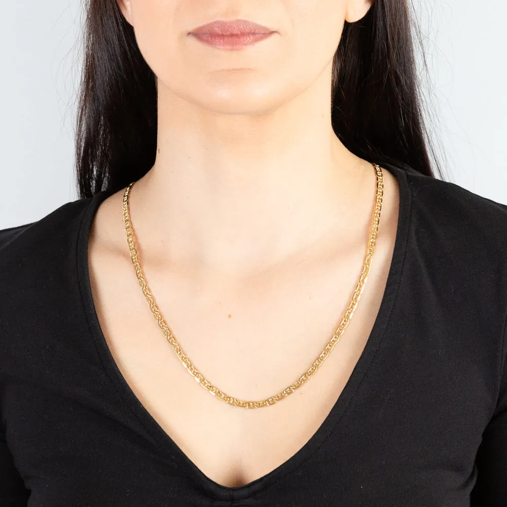 9ct Yellow Gold Silverfilled Anchor 120 Gauge 60cm Chain Shiels