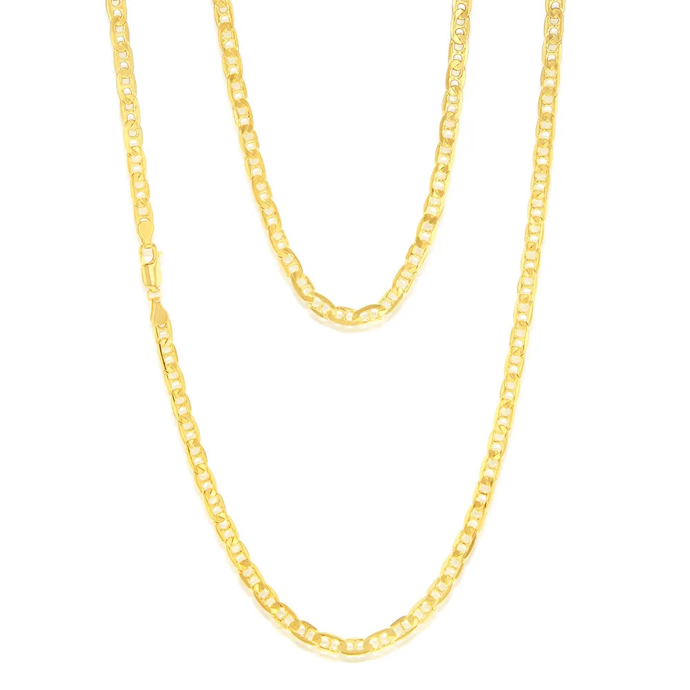 9ct Yellow Gold Silverfilled Anchor 120 Gauge 60cm Chain Shiels