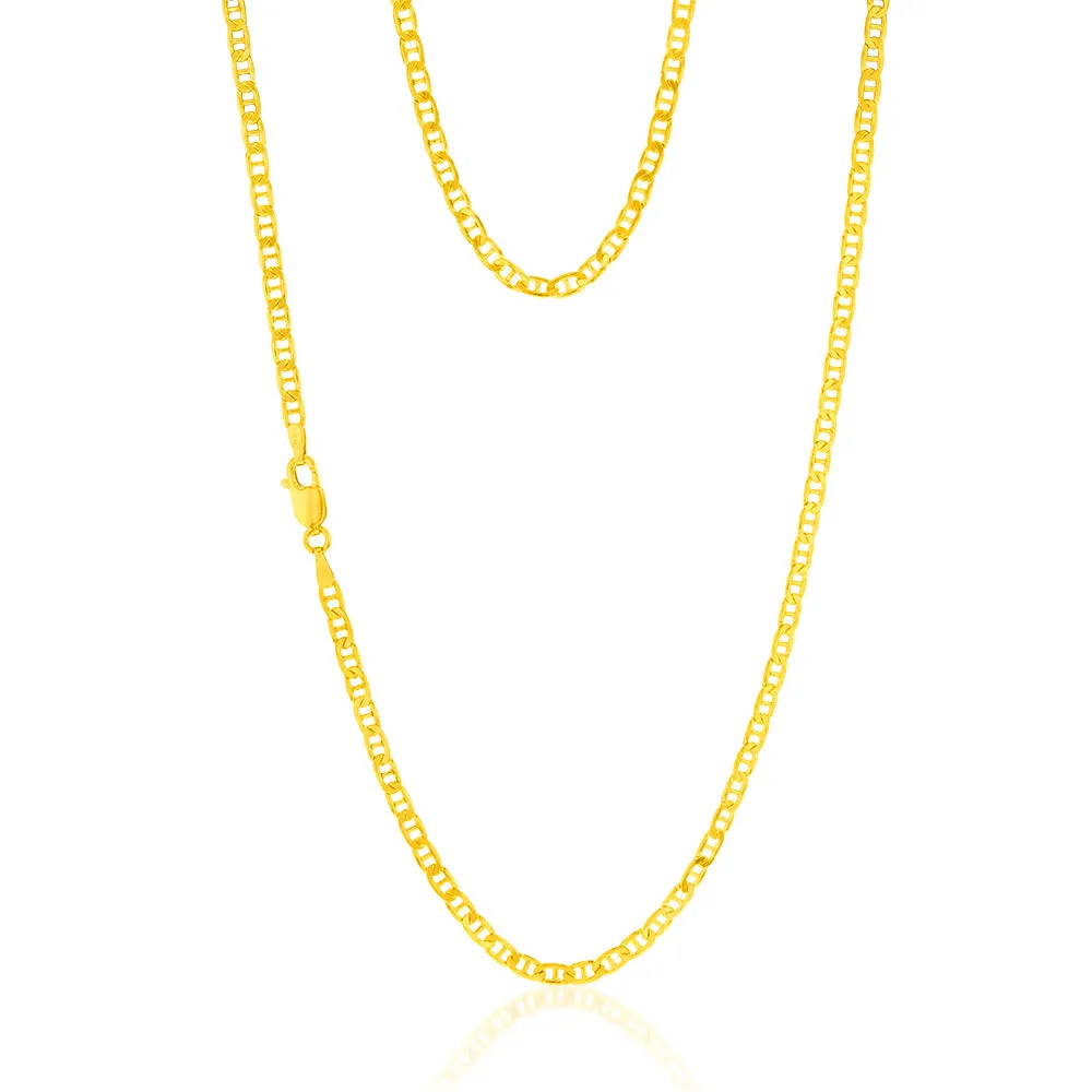 9ct Yellow Gold Silverfilled Anchor 80Gauge 50cm Chain Shiels