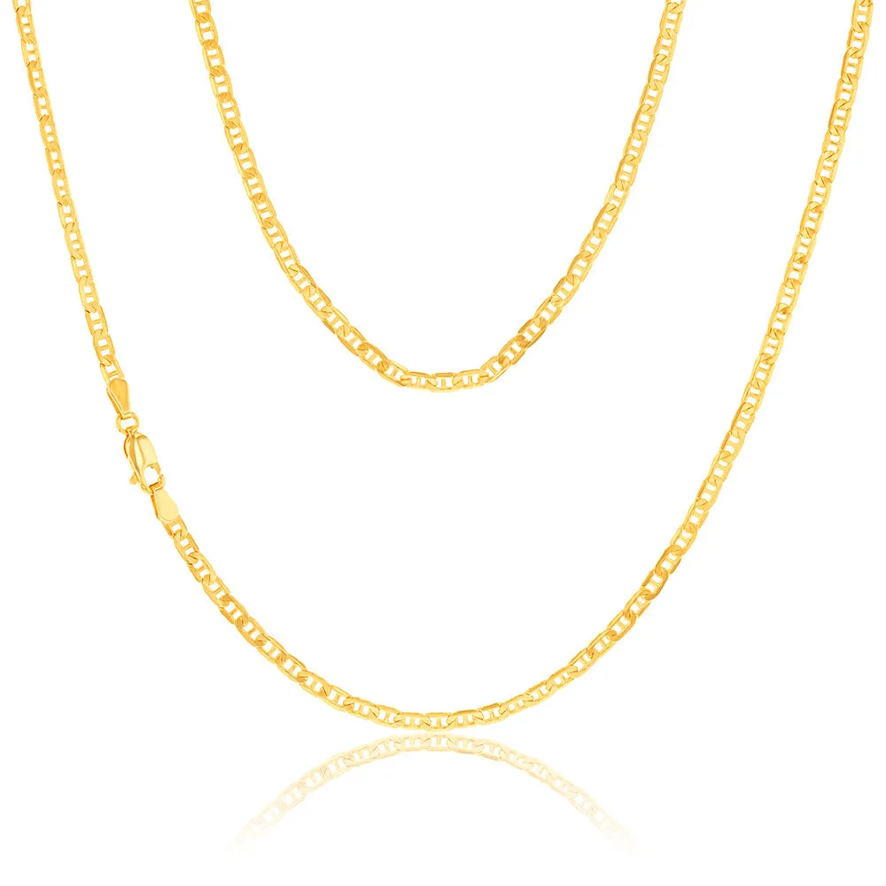 9ct Yellow Gold Silverfilled Anchor 80Gauge 50cm Chain Shiels