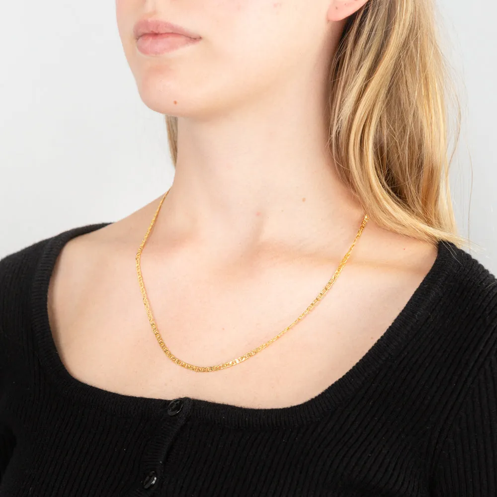 9ct Yellow Gold Silverfilled Anchor 80Gauge 50cm Chain Shiels