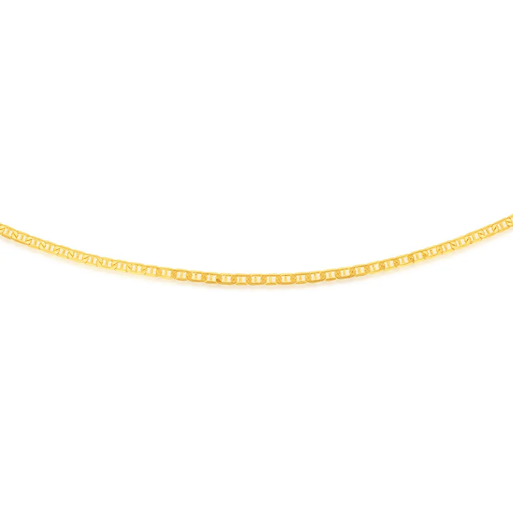 9ct Yellow Gold Silverfilled Anchor 80Gauge 50cm Chain Shiels