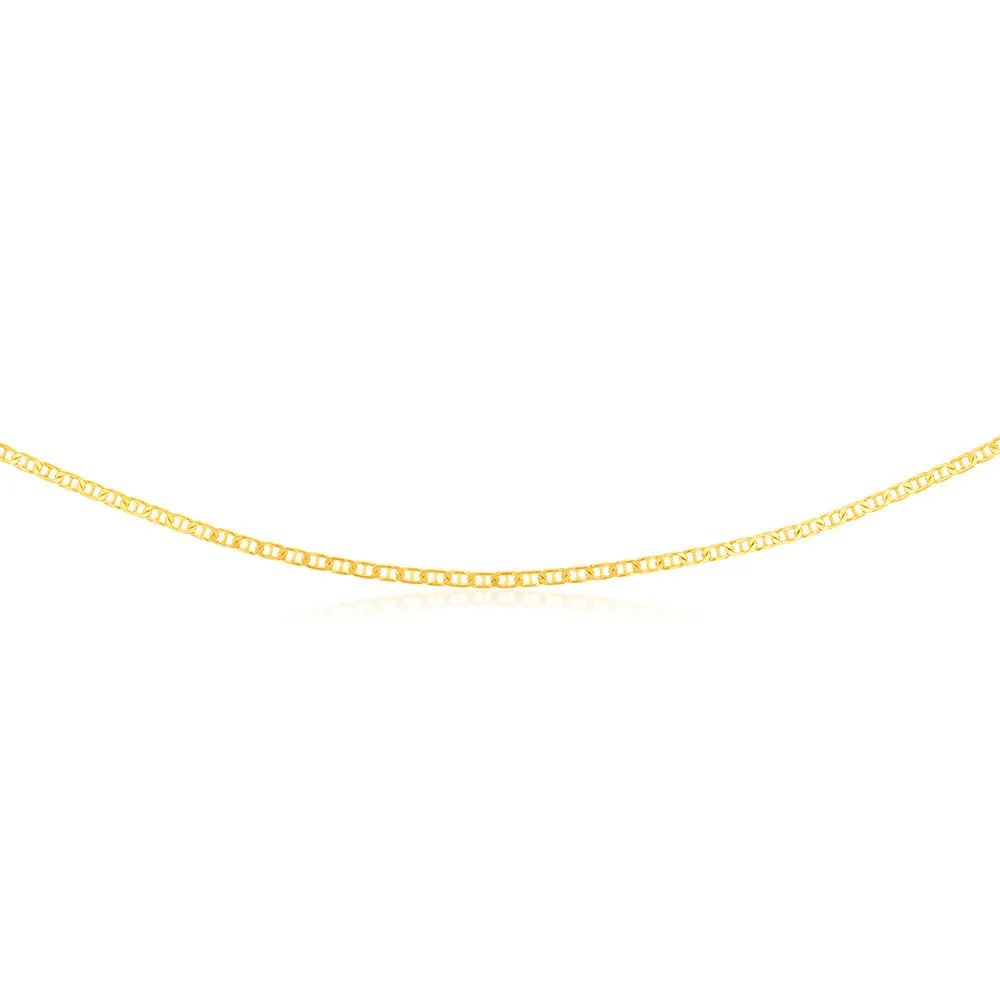 9ct Yellow Gold Silverfilled Anchor 80Gauge 50cm Chain Shiels