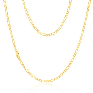 9ct Yellow Gold Silverfilled Bevelled 1:3 Figaro 80 Gauge 50cm Chain Shiels