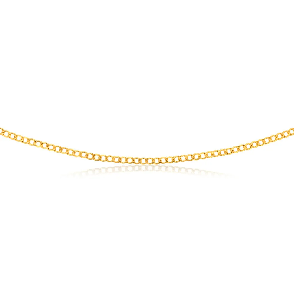9ct Yellow Gold Silverfilled Bevelled Curb 80 Gauge 60cm Chain Shiels