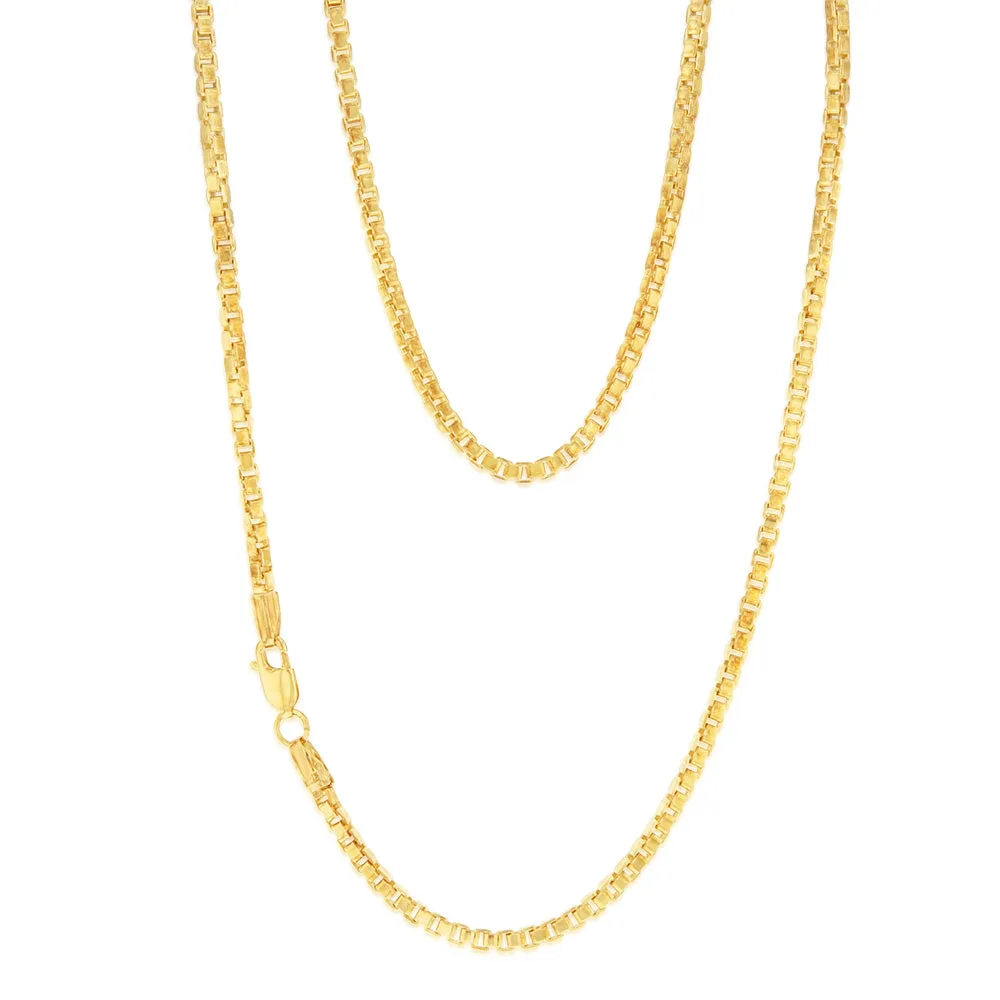 9ct Yellow Gold Silverfilled Box 45cm Chain Shiels