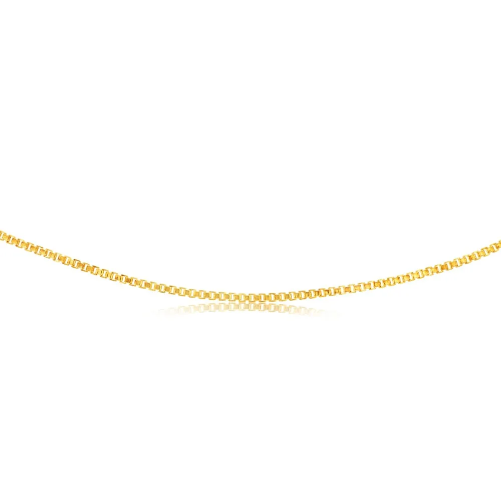 9ct Yellow Gold Silverfilled Box 45cm Chain Shiels