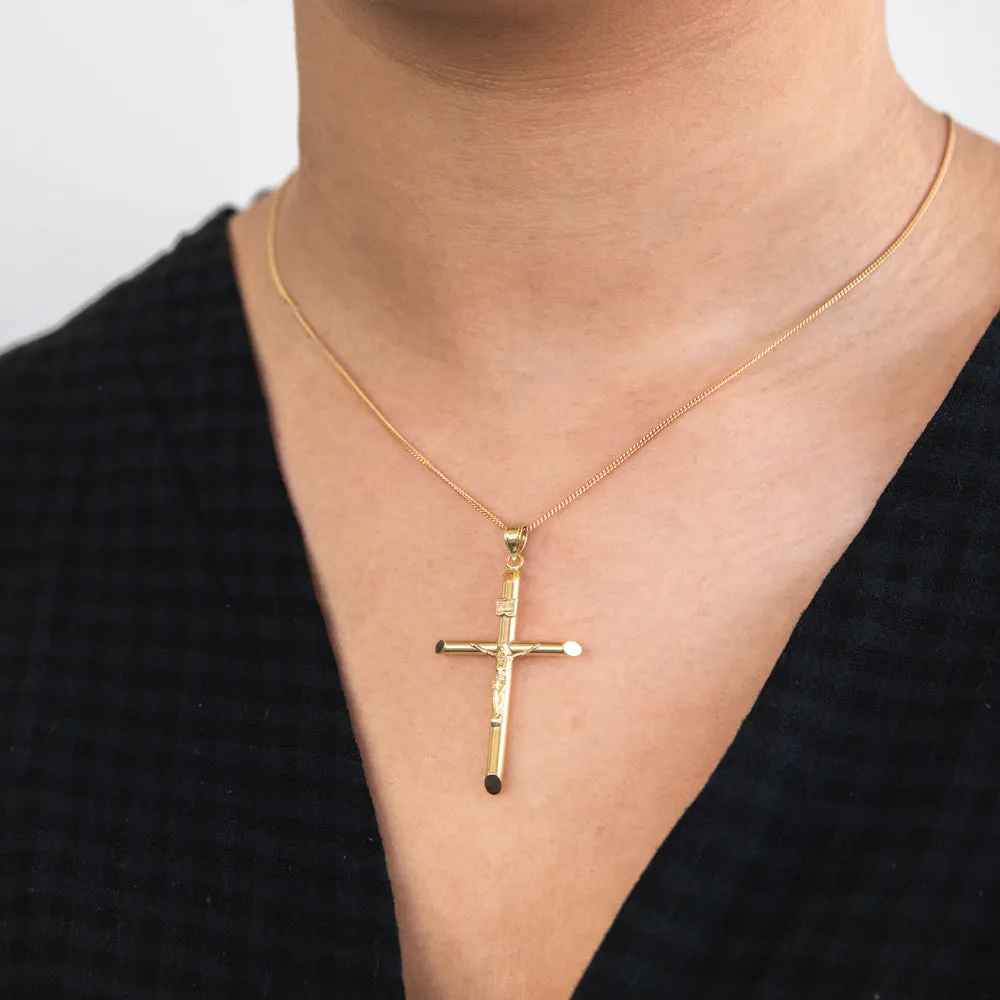 9ct Yellow Gold Silverfilled Crucifix Pendant Shiels