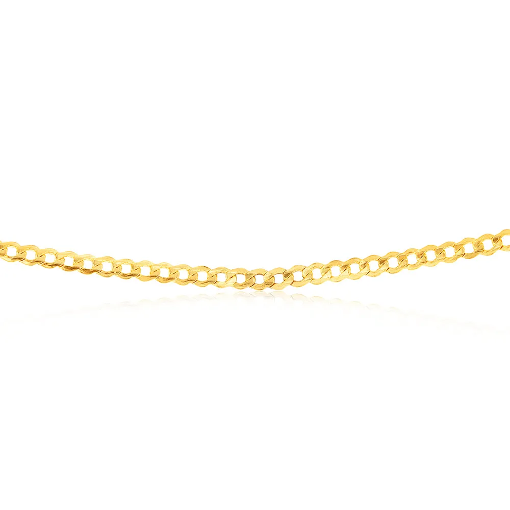 9ct Yellow Gold Silverfilled Curb 80 Gauge 55cm Chain Shiels