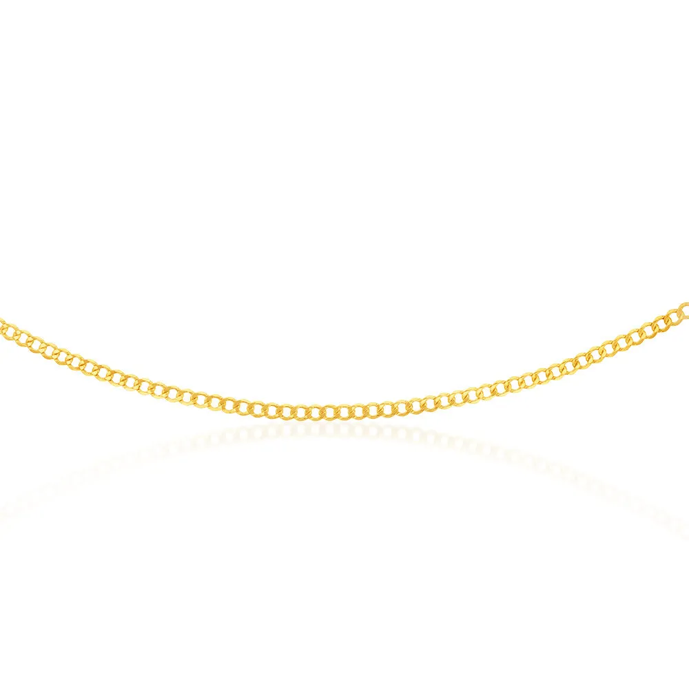 9ct Yellow Gold Silverfilled Diamond Cut Curb 100Gauge 60cm Chain Shiels
