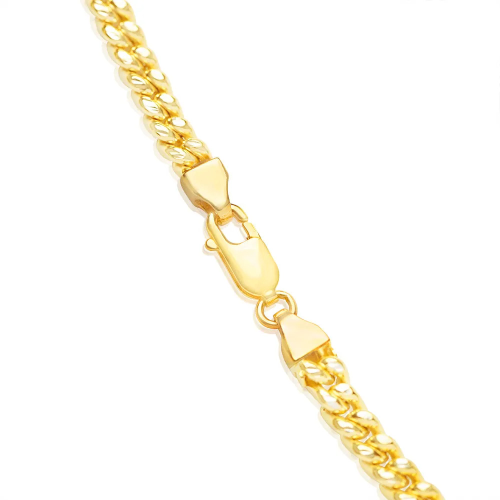 9ct Yellow Gold Silverfilled Diamond Cut Two Tone Square Snake 55cm Chain Shiels