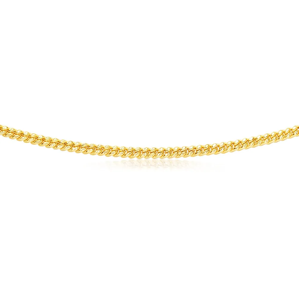 9ct Yellow Gold Silverfilled Diamond Cut Two Tone Square Snake 55cm Chain Shiels