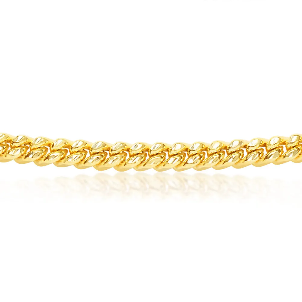 9ct Yellow Gold Silverfilled Diamond Cut Two Tone Square Snake 55cm Chain Shiels