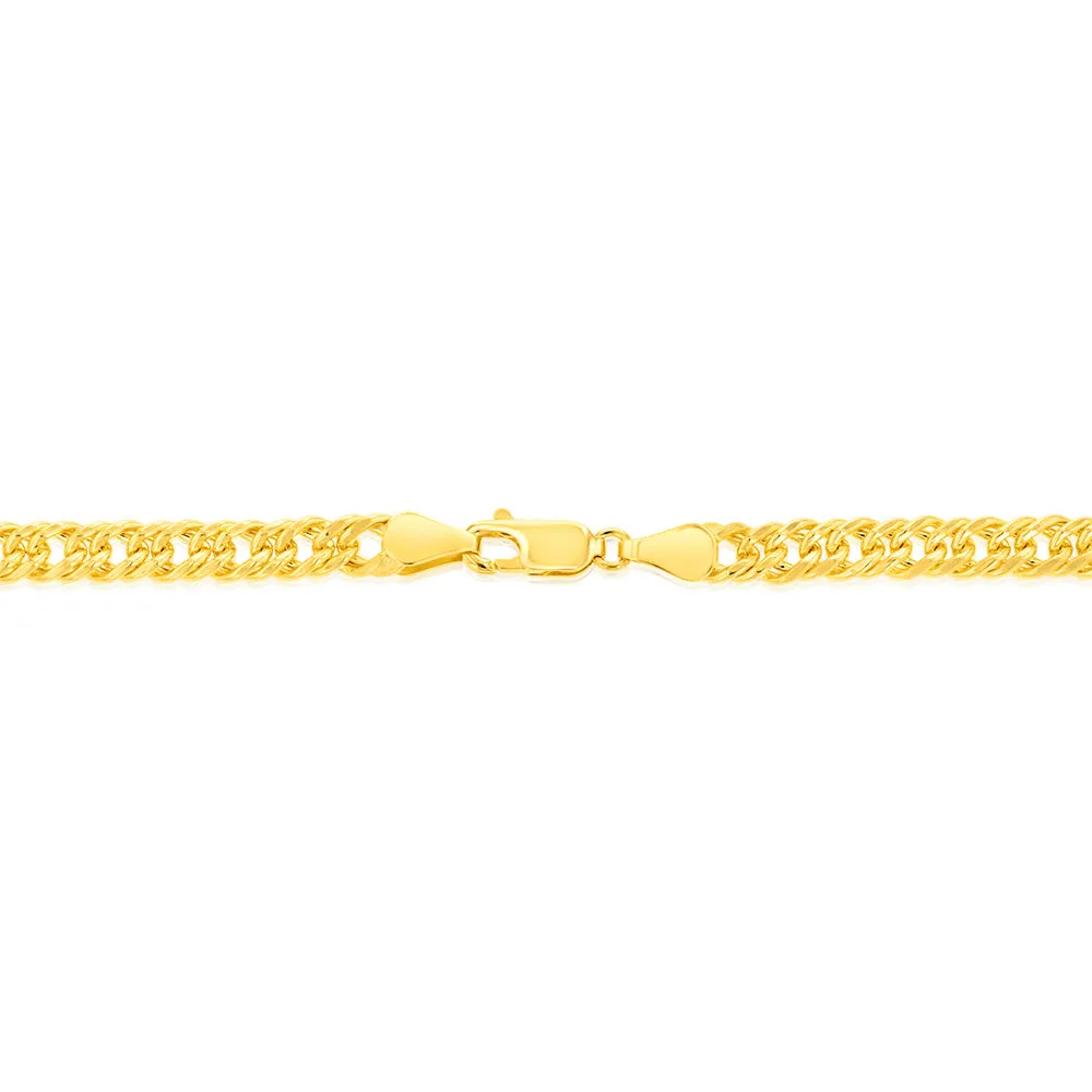 9ct Yellow Gold Silverfilled Double Concave 100 Gauge Curb 50cm Chain Shiels