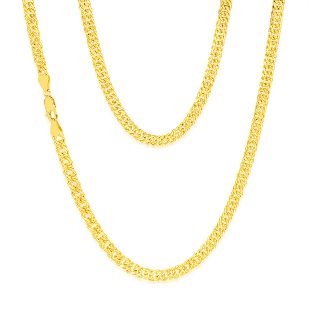 9ct Yellow Gold Silverfilled Double Concave 100 Gauge Curb 50cm Chain Shiels