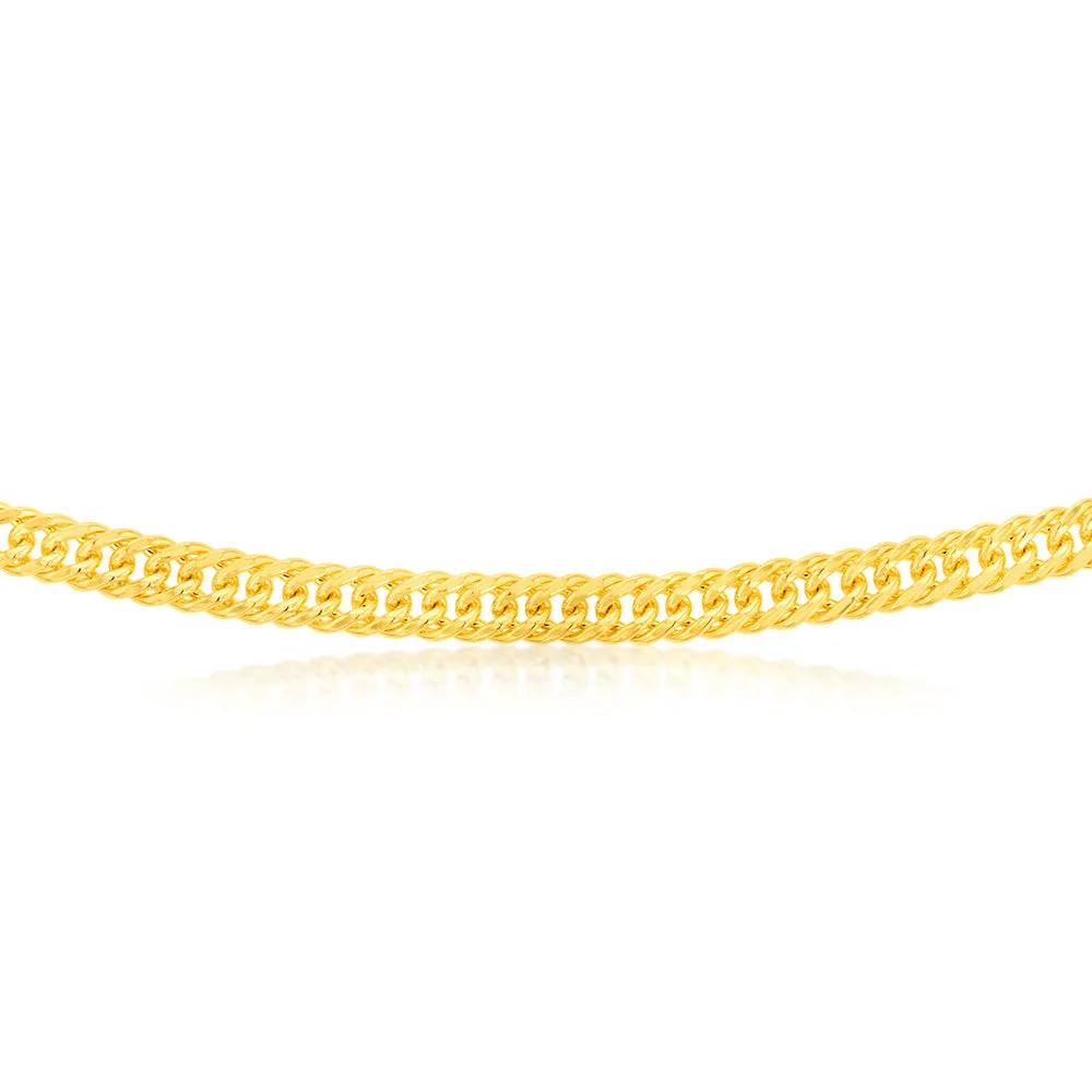 9ct Yellow Gold Silverfilled Double Concave 100 Gauge Curb 50cm Chain Shiels