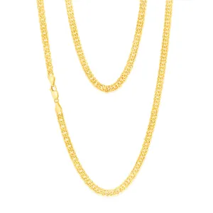 9ct Yellow Gold Silverfilled Double Concave 100 Gauge Curb 55cm Chain Shiels