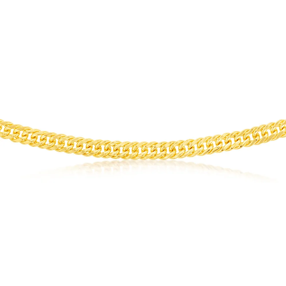 9ct Yellow Gold Silverfilled Double Concave 120 Gauge Curb 50cm Chain Shiels