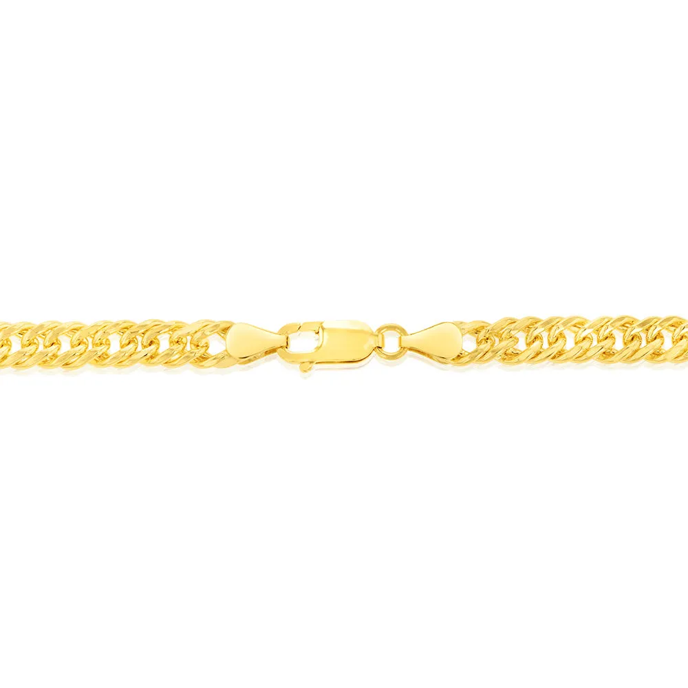 9ct Yellow Gold Silverfilled Double Concave 120 Gauge Curb 50cm Chain Shiels