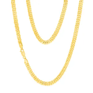9ct Yellow Gold Silverfilled Double Concave 120 Gauge Curb 55cm Chain Shiels