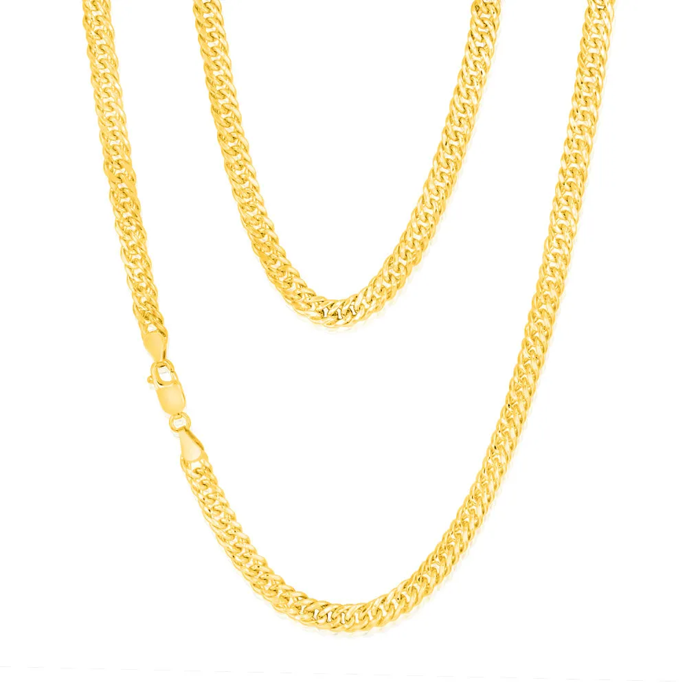 9ct Yellow Gold Silverfilled Double Concave 120 Gauge Curb 55cm Chain Shiels