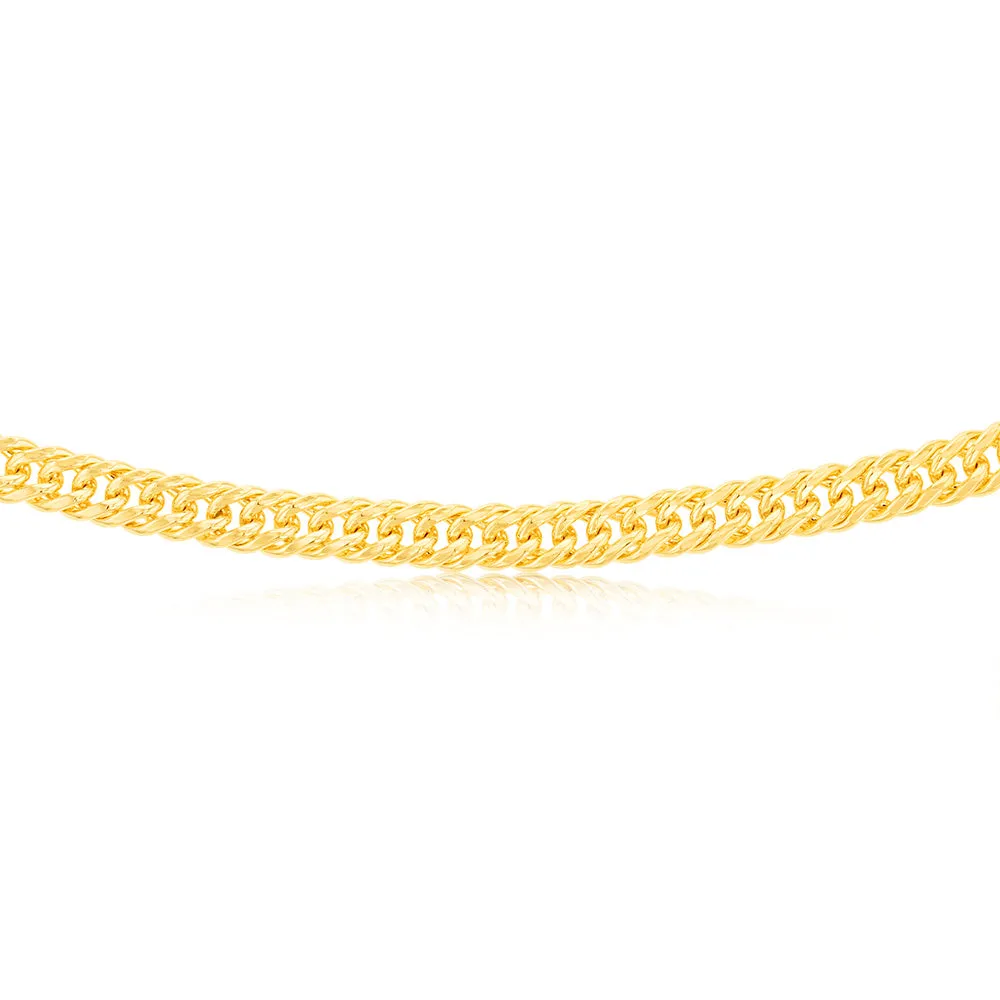 9ct Yellow Gold Silverfilled Double Concave 120 Gauge Curb 55cm Chain Shiels