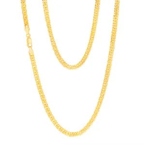 9ct Yellow Gold Silverfilled Double Concave 80 Gauge Curb 45cm Chain Shiels