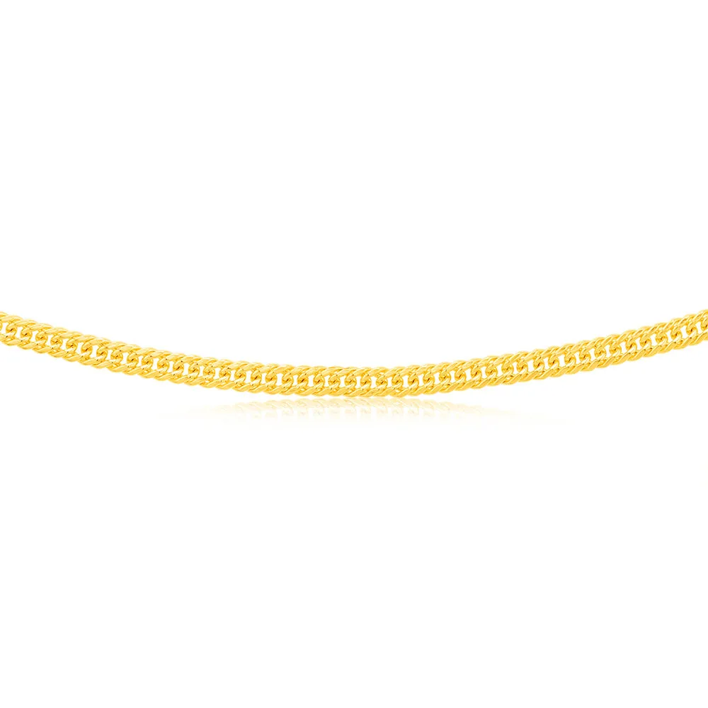 9ct Yellow Gold Silverfilled Double Concave 80 Gauge Curb 45cm Chain Shiels