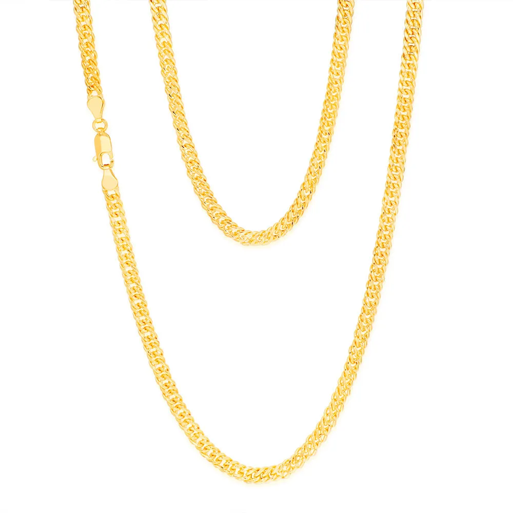 9ct Yellow Gold Silverfilled Double Concave 80 Gauge Curb 45cm Chain Shiels