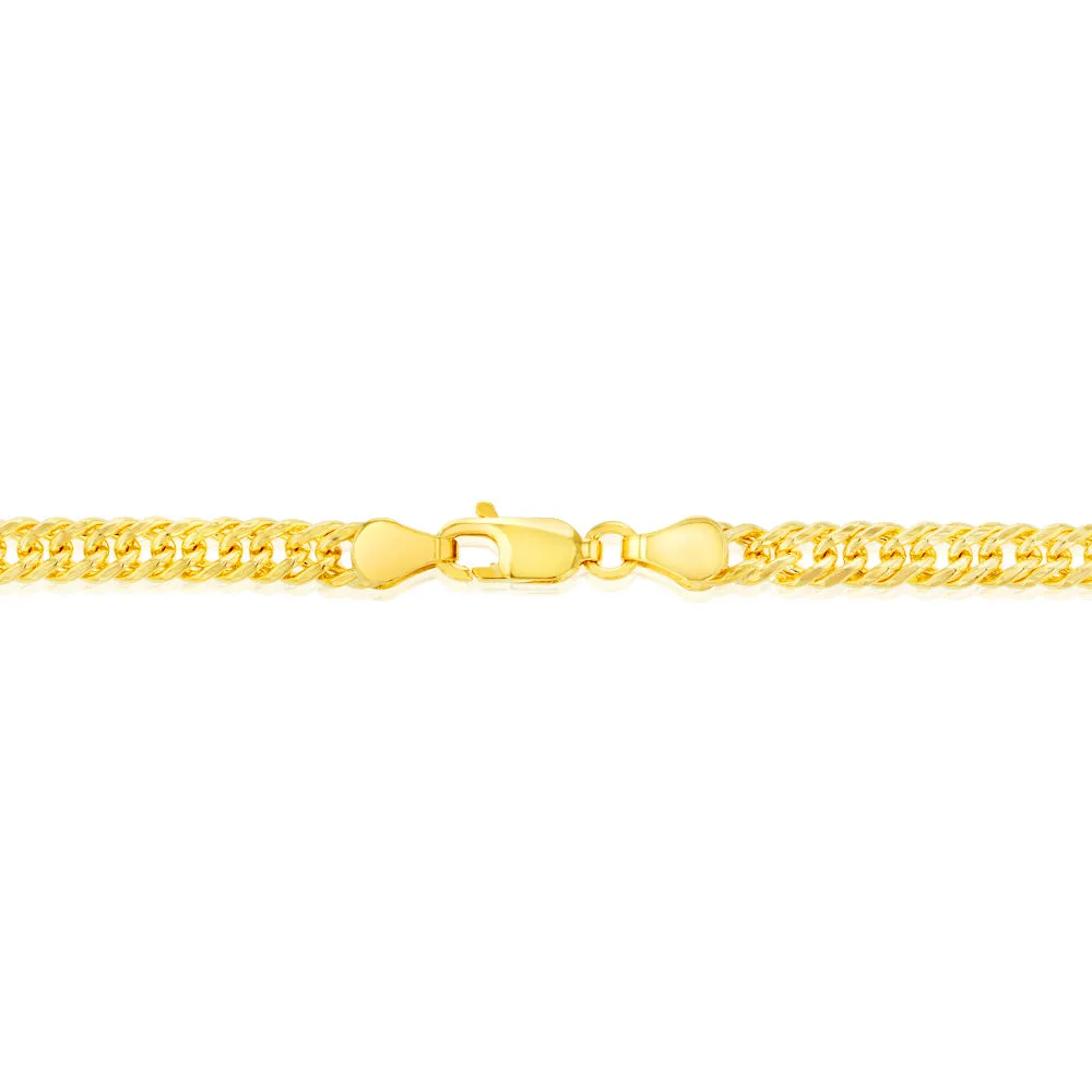 9ct Yellow Gold Silverfilled Double Concave 80 Gauge Curb 50cm Chain Shiels