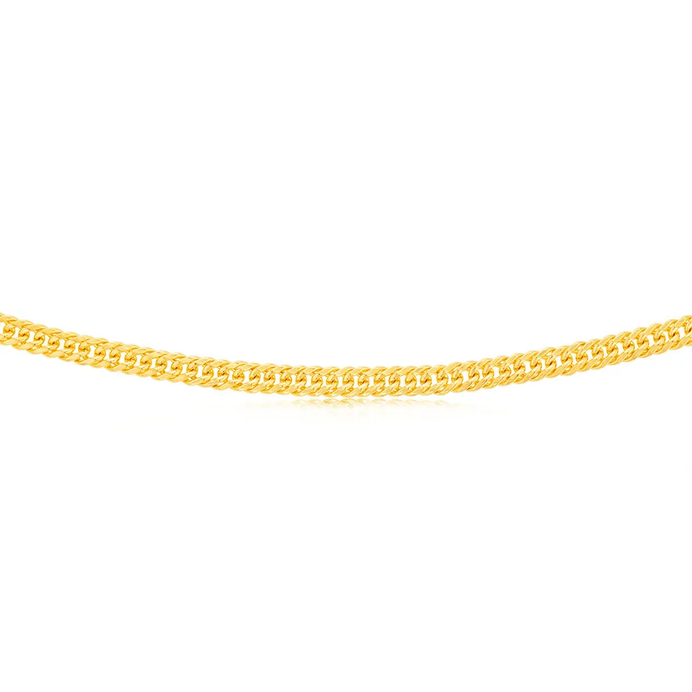 9ct Yellow Gold Silverfilled Double Concave 80 Gauge Curb 50cm Chain Shiels