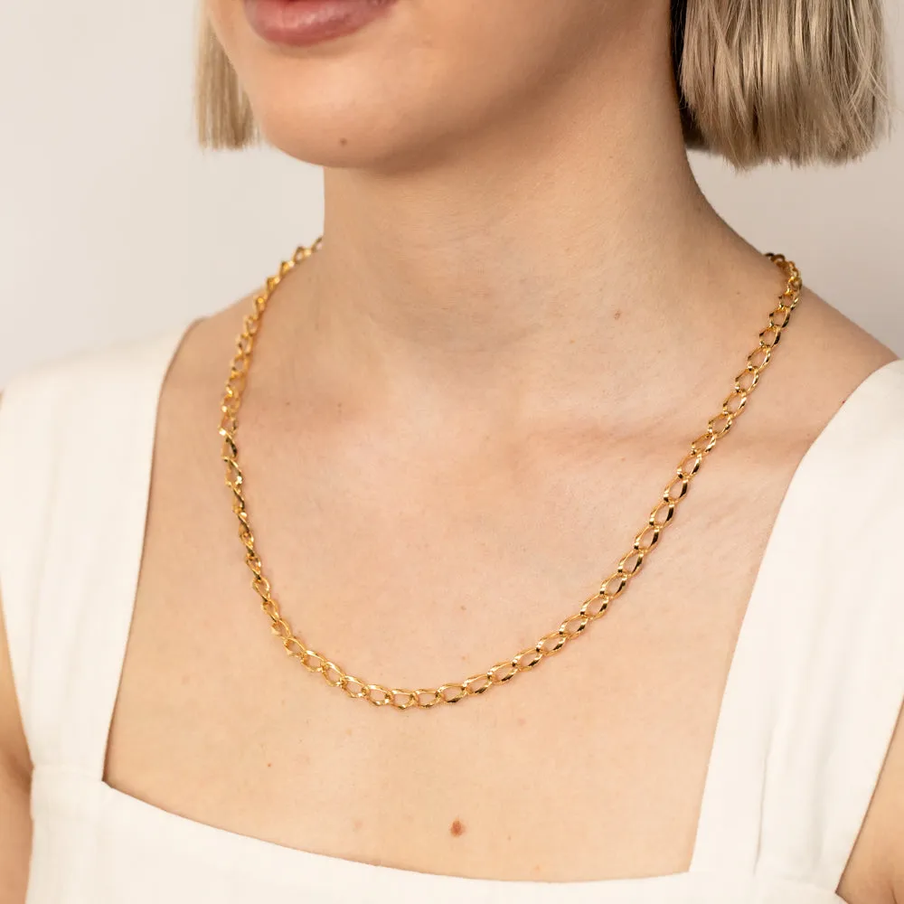 9ct Yellow Gold Silverfilled Fancy 140 Gauge 55cm Chain Shiels