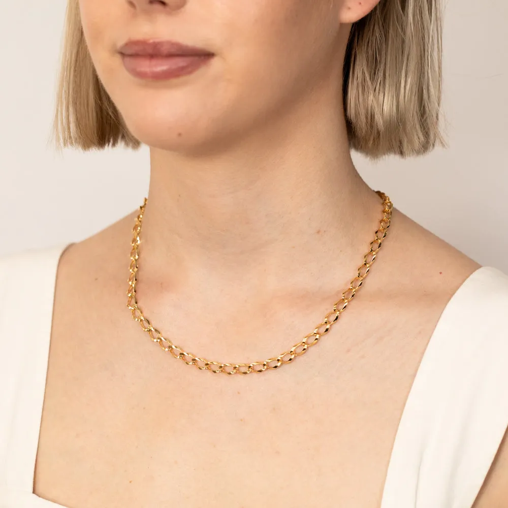 9ct Yellow Gold Silverfilled Fancy 45cm Chain Shiels
