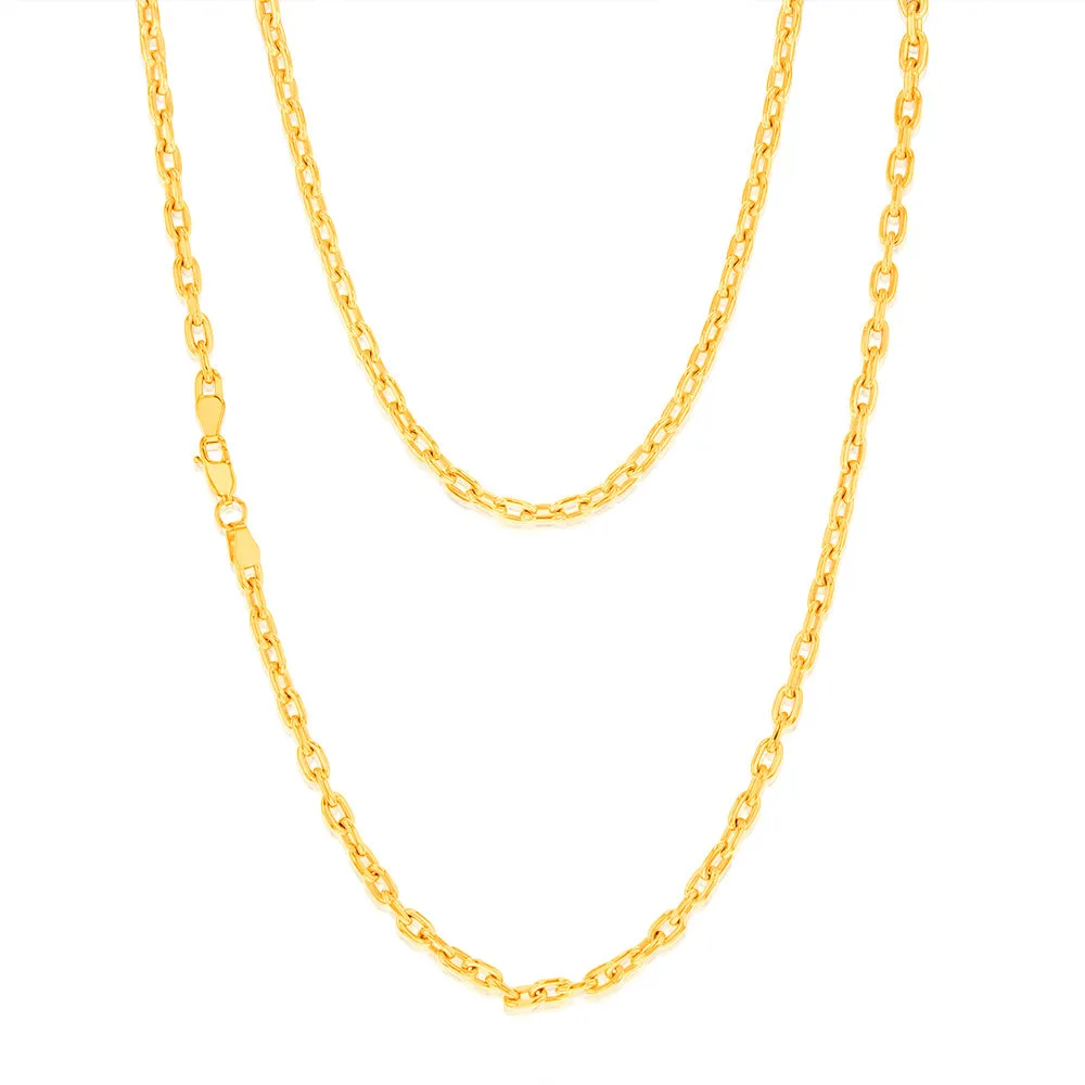 9ct Yellow Gold Silverfilled Fancy 55cm Chain Shiels
