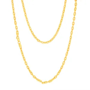 9ct Yellow Gold Silverfilled Fancy 55cm Chain Shiels