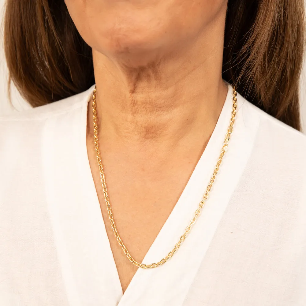 9ct Yellow Gold Silverfilled Fancy 55cm Chain Shiels