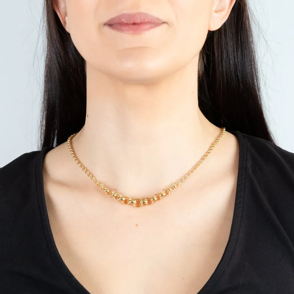 9ct Yellow Gold Silverfilled Fancy Belcher 45cm Chain Shiels