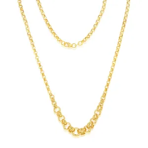 9ct Yellow Gold Silverfilled Fancy Belcher 45cm Chain Shiels