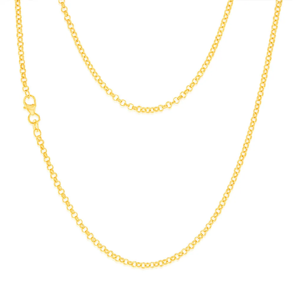 9ct Yellow Gold Silverfilled Fancy Belcher 45cm Chain Shiels