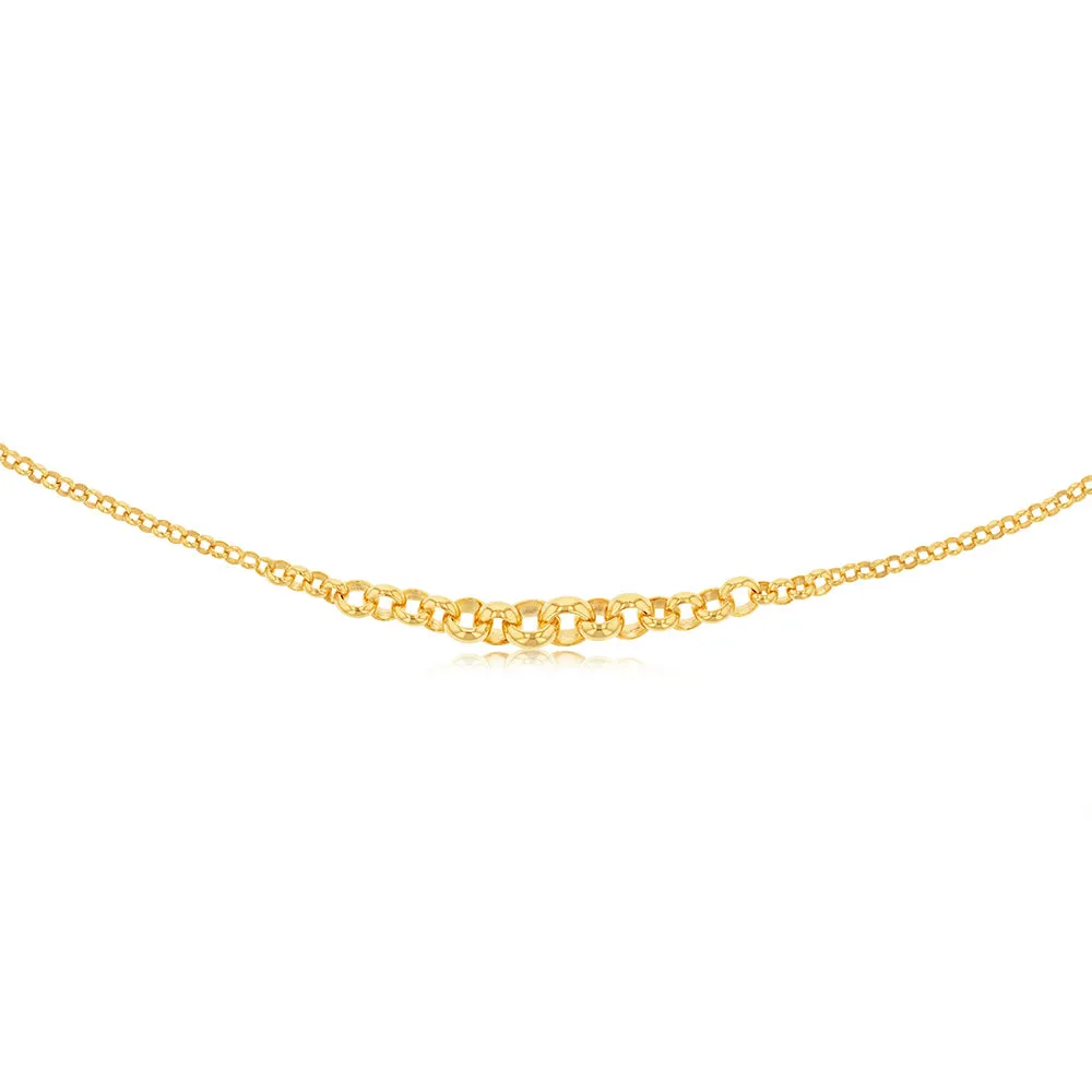 9ct Yellow Gold Silverfilled Fancy Belcher 45cm Chain Shiels