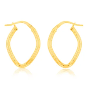 9ct Yellow Gold Silverfilled Fancy Diamond Shape Earrings Shiels